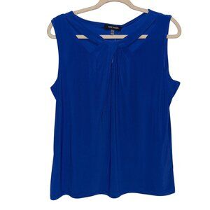 NWT Nine West Womens Blue Sleeveless Blouse Size L Polyester